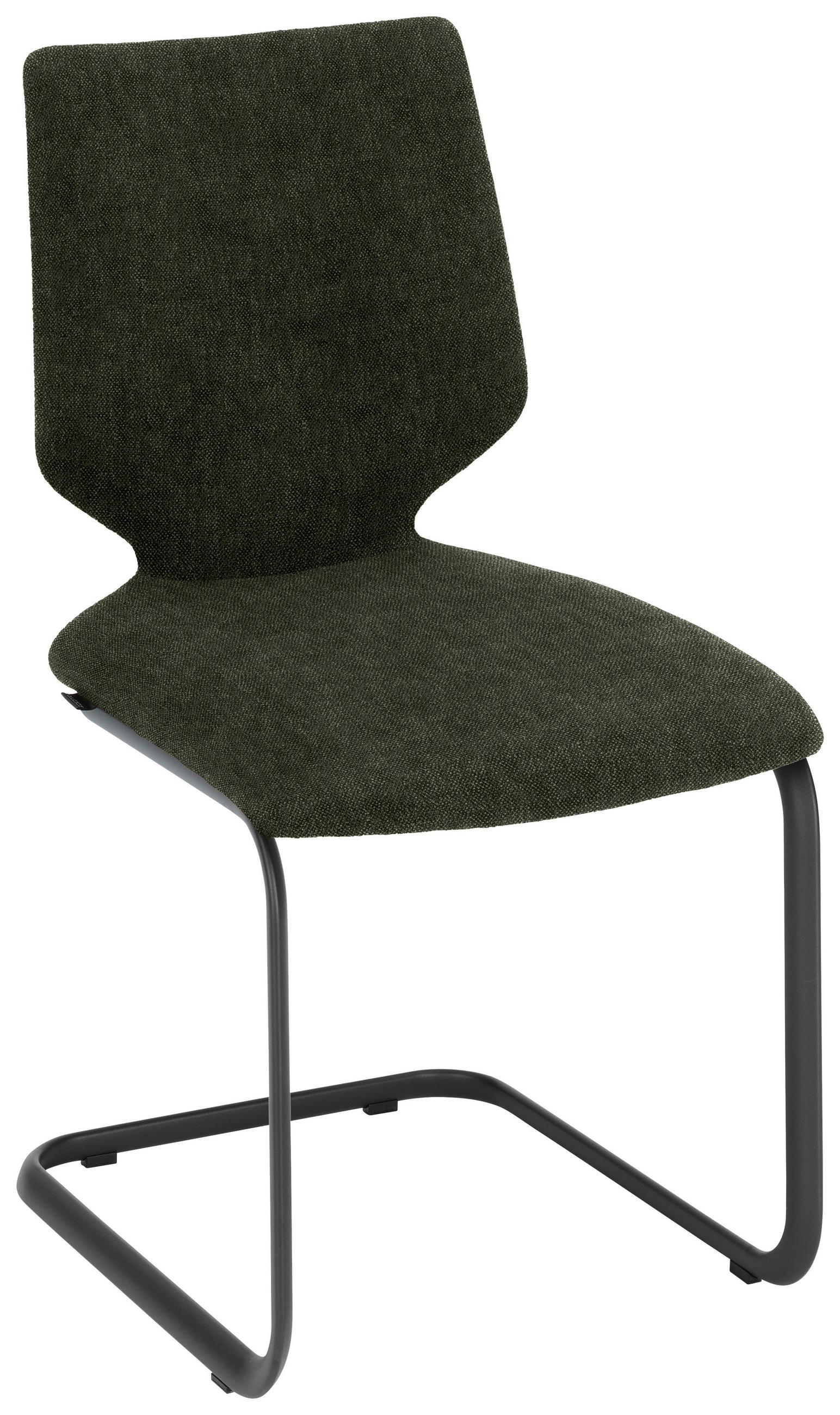 SCHWINGSTUHL  in Stahl Struktur  - Anthrazit/Olivgrün, Design, Textil/Metall (50/91/61cm) - Venjakob