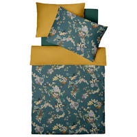 BETTWÄSCHE 2-teilig Satin 140/200 cm  - Currygelb/Dunkelgrün, Basics, Textil (140/200cm) - Fleuresse