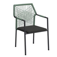 STAPELSESSEL Aluminium Anthrazit, Grün  - Dunkelgrau/Anthrazit, Design, Textil/Metall (63/87/57cm) - Ambia Garden