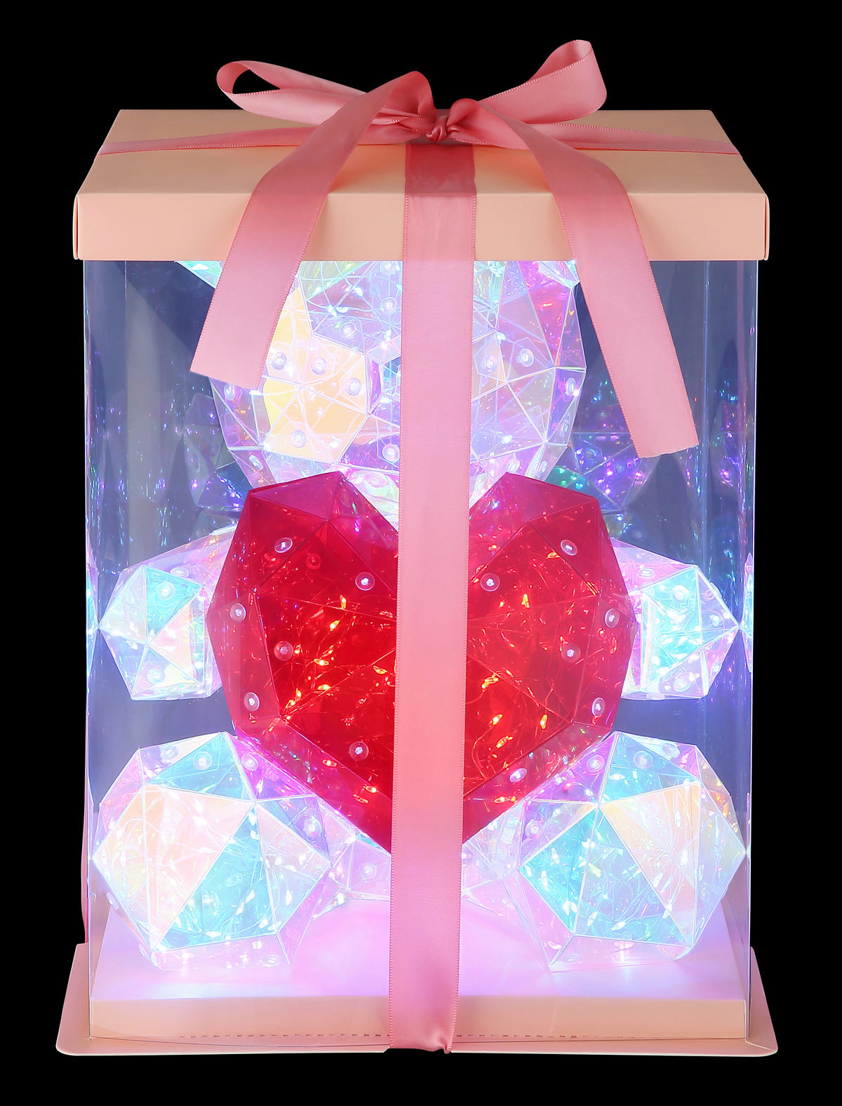 LED-DEKOLEUCHTE - Klar/Rot, Trend, Kunststoff (23/19/30cm) - Globo