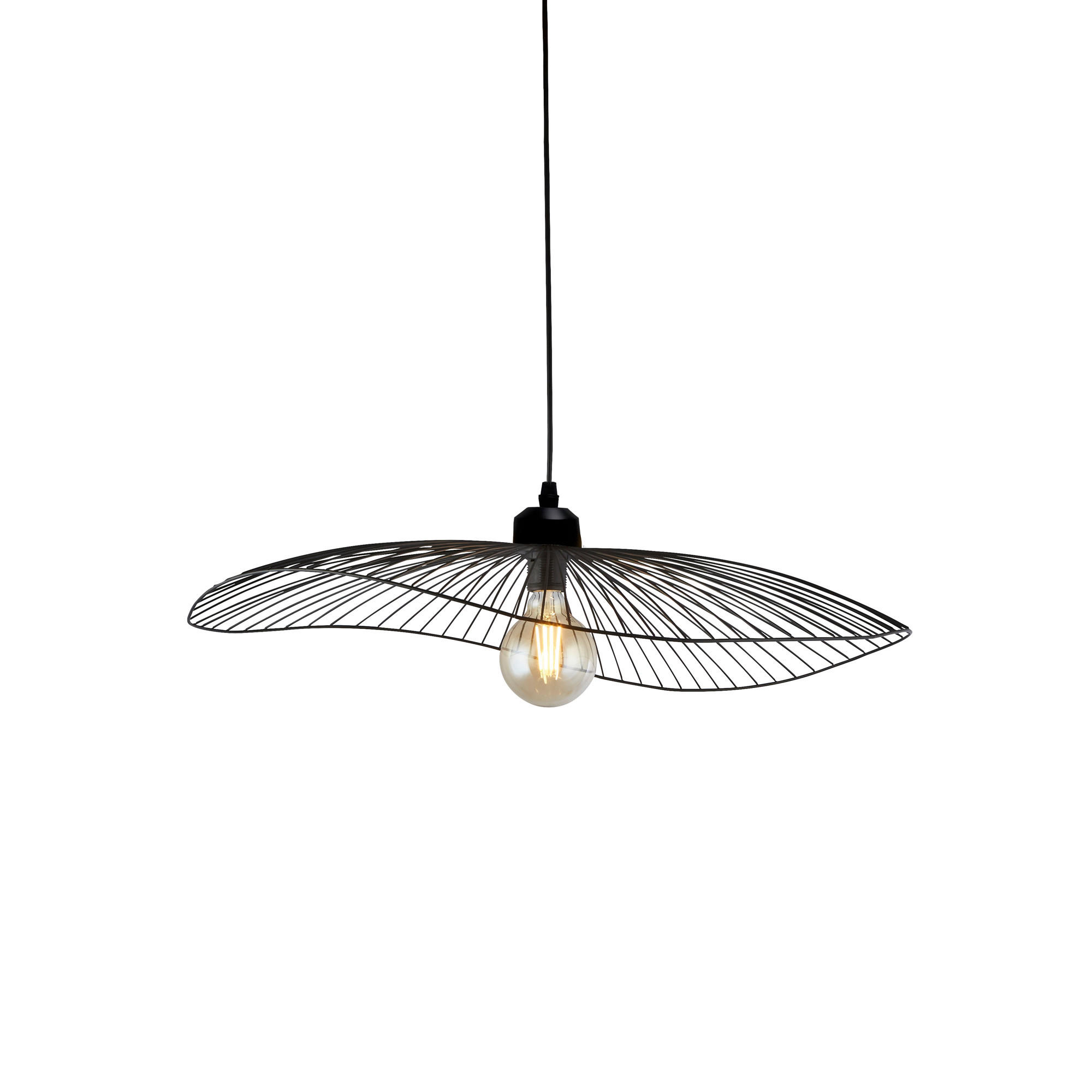 HÄNGLAMPA Wave Wire 71/120/53 cm  - svart, Design, metall (71/120/53cm)