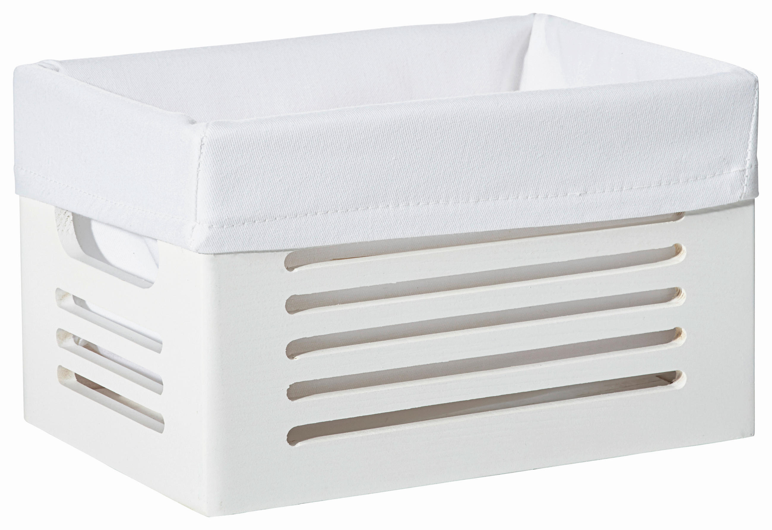 REGALKORB  - Weiß, Design, Holz/Textil (26/15/18cm) - Landscape