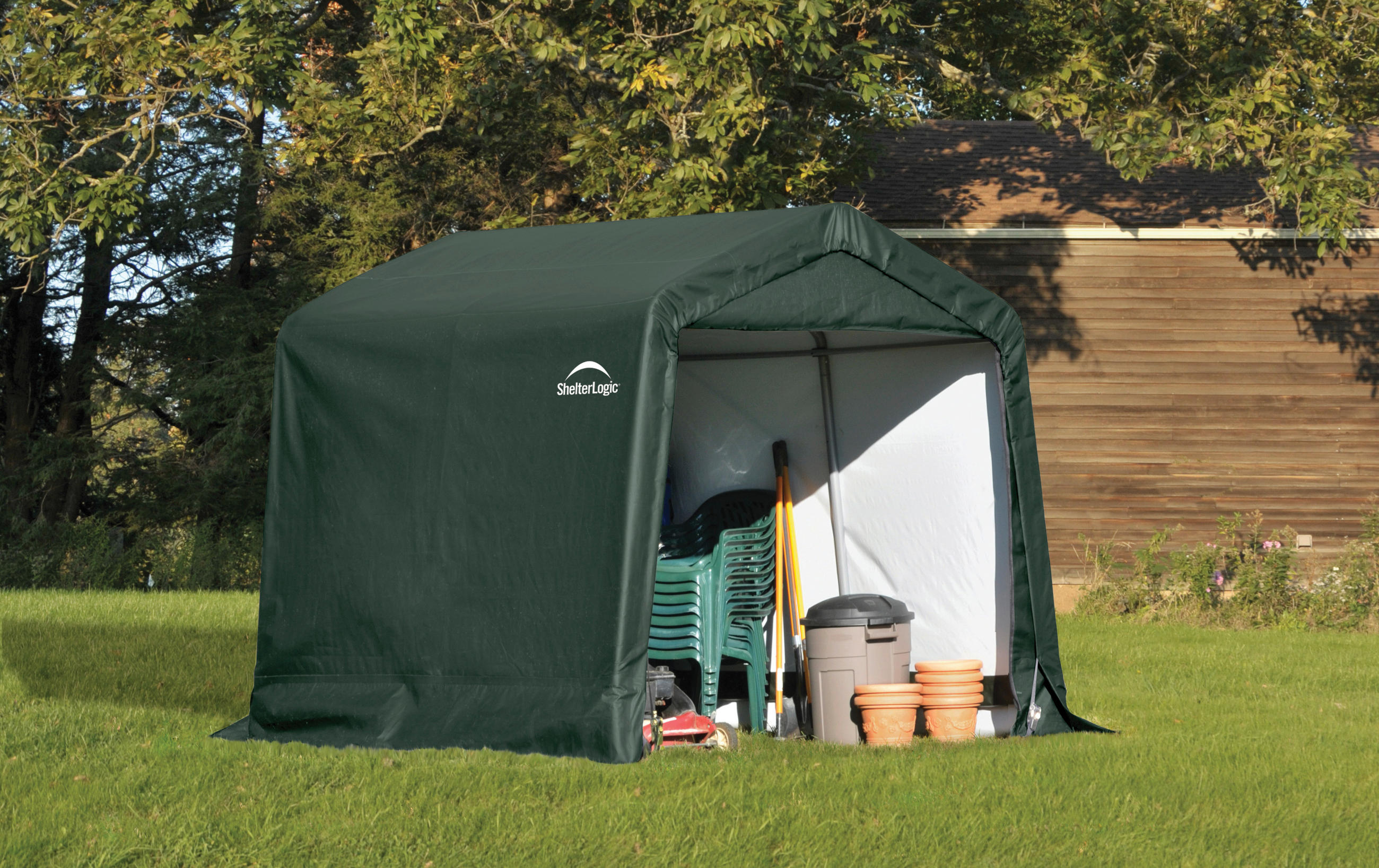 ZELTGARAGE 240/240/240 cm - Grün, Basics, Kunststoff (240/240/240cm) - Ambia Garden