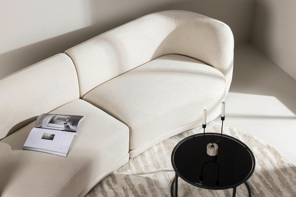 2-SITZER-SOFA Weiß  - Weiß, MODERN, Textil/Metall (268/80/91cm) - Livetastic