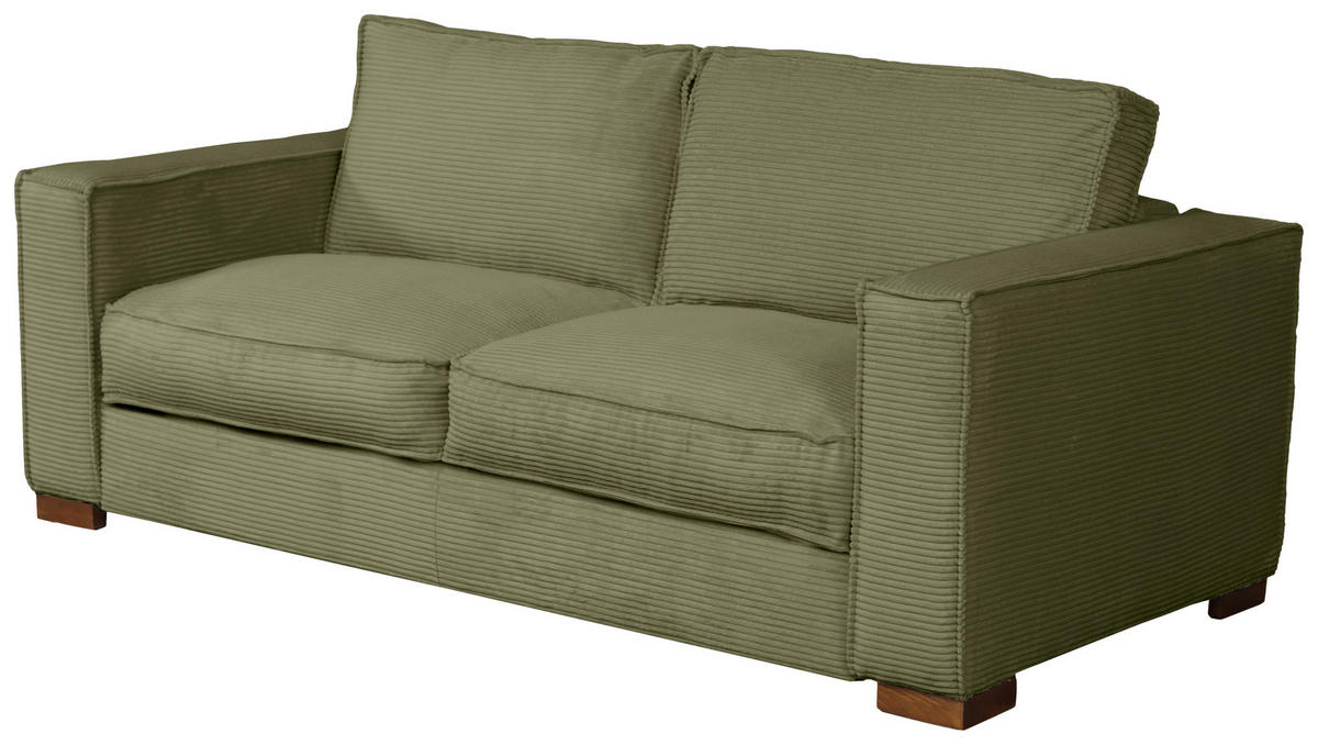 SCHLAFSOFA in Textil Grün  - Dunkelbraun/Grün, Design, Holz/Textil (203/85/99cm) - MID.YOU