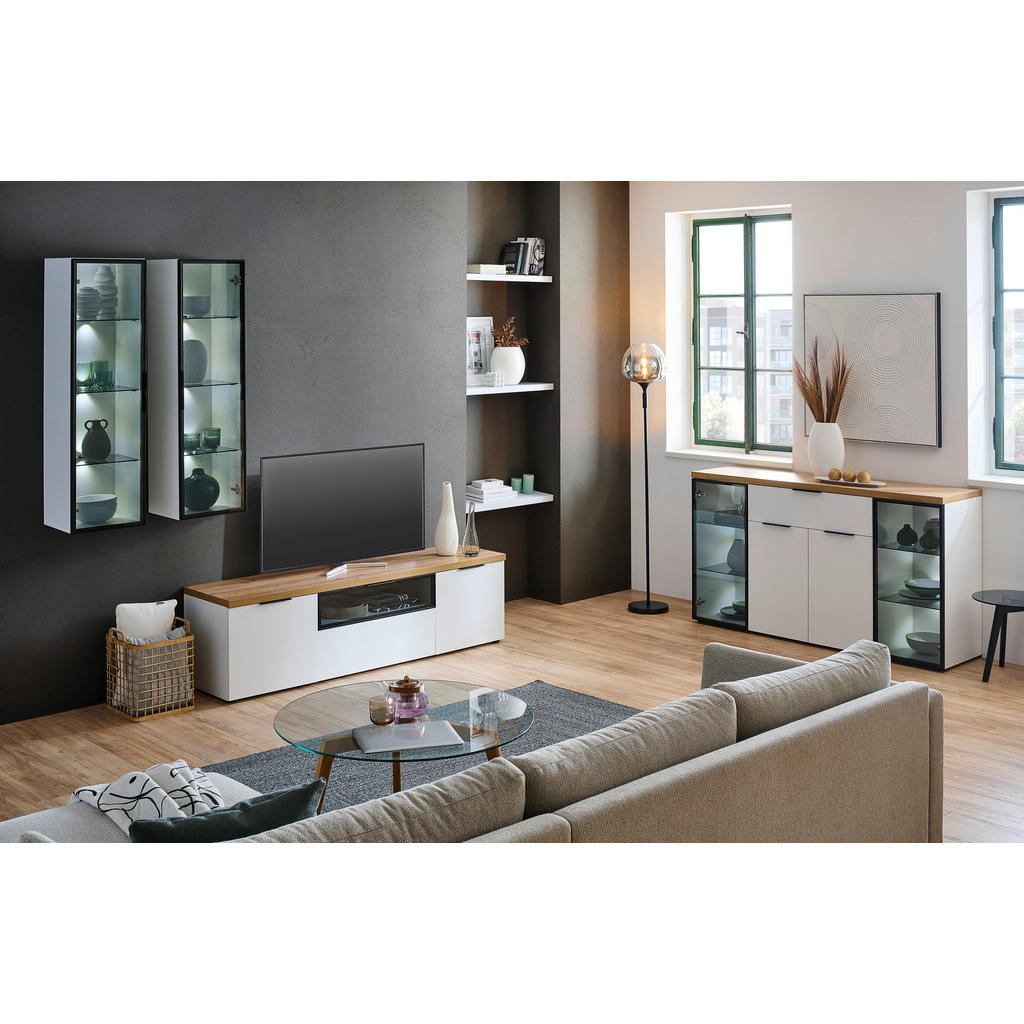 Thumbnail - Stylife Hängevitrine, Weiß, Metall, 3 Fächer, 35x120x31 cm, Beimöbel erhältlich, hängend, Wohnzimmer, Wohnwände, Vitrine...