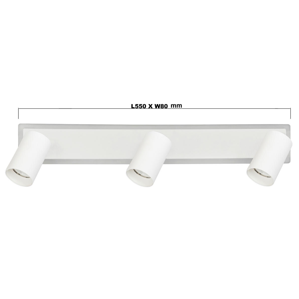 LED-DECKENSTRAHLER Parma 15/55/8 cm  - Weiß, Design, Metall (15/55/8cm)