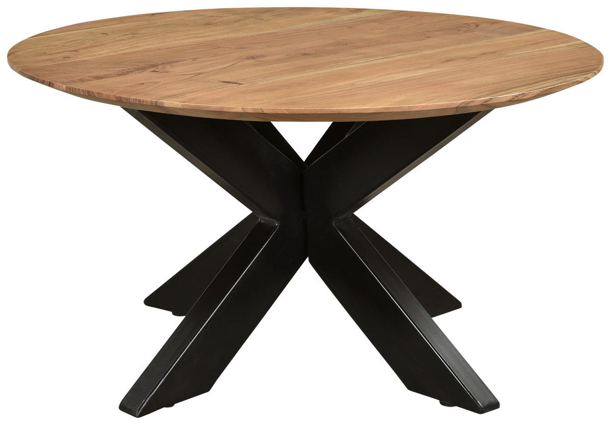 COUCHTISCH in Holz, Metall 80/80/40 cm  - Schwarz/Naturfarben, Basics, Holz/Metall (80/80/40cm)