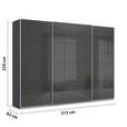 SCHWEBETÜRENSCHRANK  in Grau  - Alufarben/Grau, KONVENTIONELL, Glas/Holzwerkstoff (315/229/62cm) - Xora