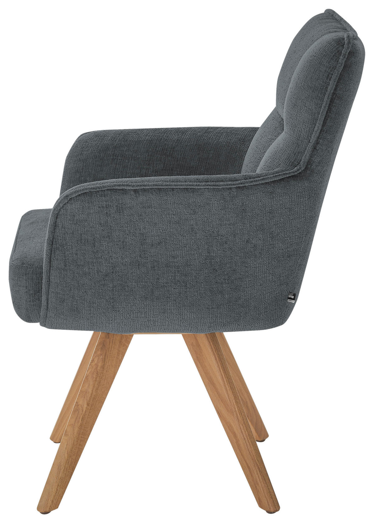 ARMLEHNSTUHL  in Mikrofaser  - Eichefarben/Dunkelgrau, Design, Holz/Textil (59/89/63cm) - SetOne by Musterring