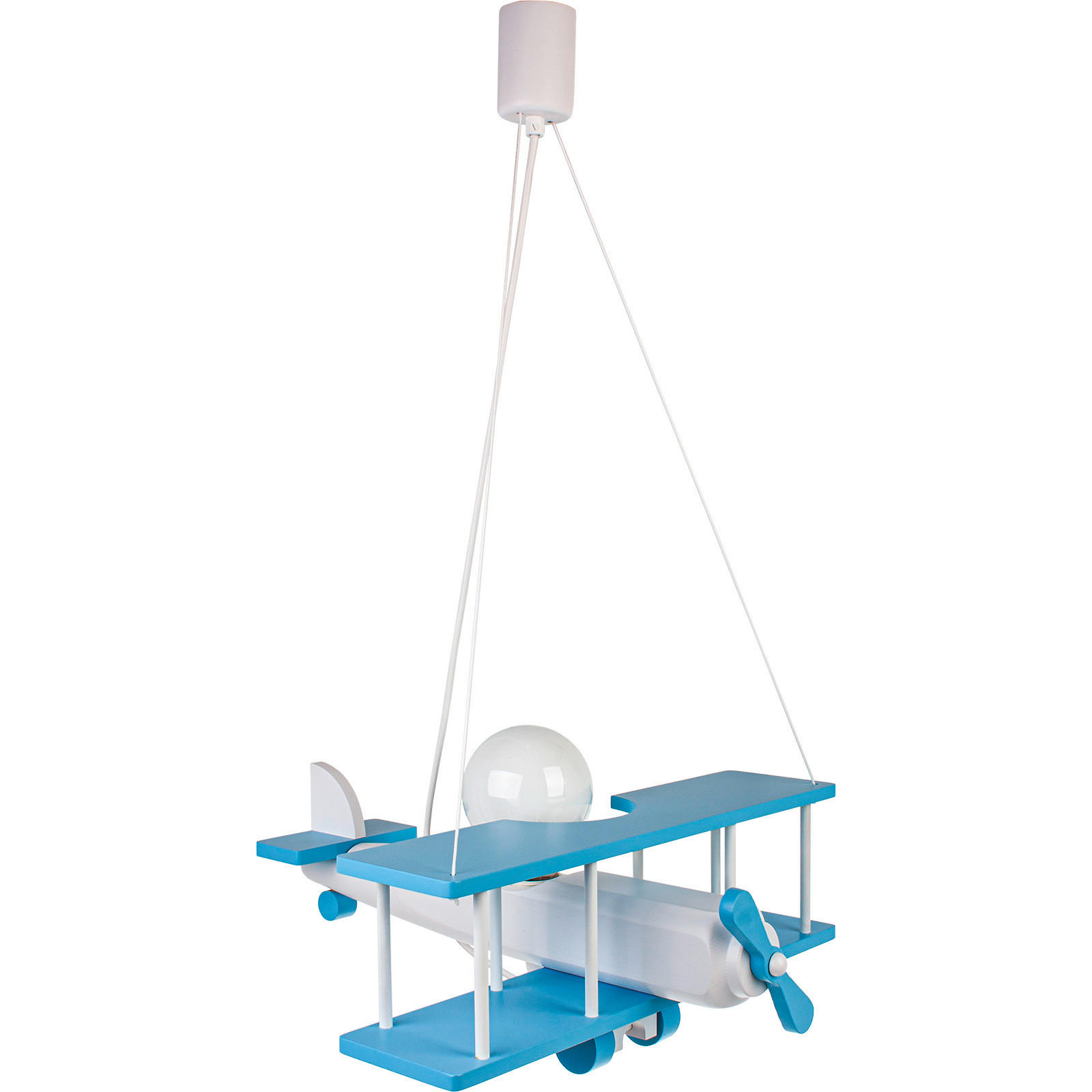 KINDERHÄNGELEUCHTE 42/45/75 cm   - Blau/Weiß, KONVENTIONELL, Holz (42/45/75cm)