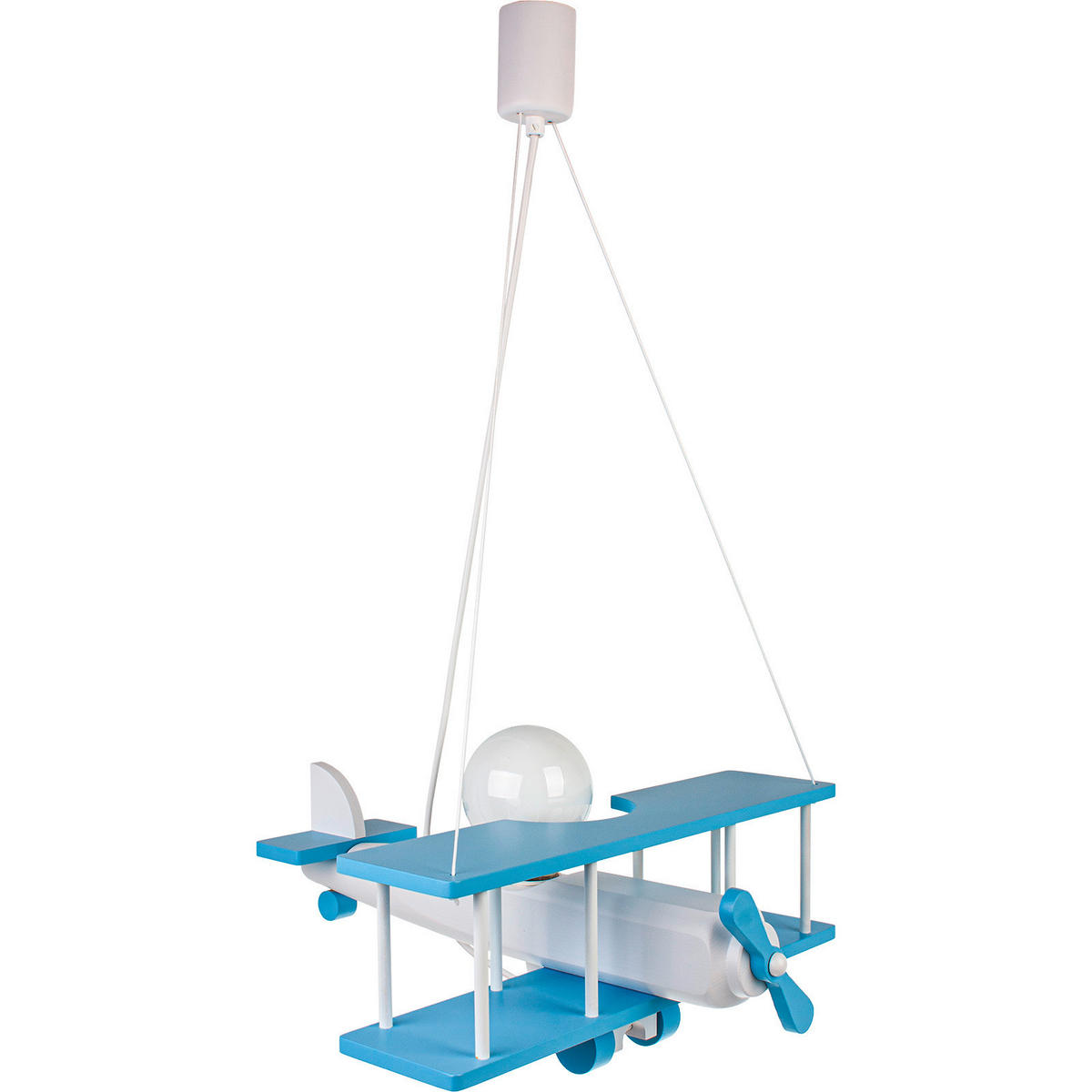 KINDERHÄNGELEUCHTE 42/45/75 cm   - Blau/Weiß, KONVENTIONELL, Holz (42/45/75cm)