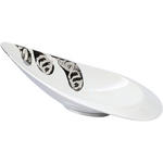 DEKOSCHALE - Silberfarben/Weiß, Trend, Keramik (28/12/8,5cm) - Ambia Home