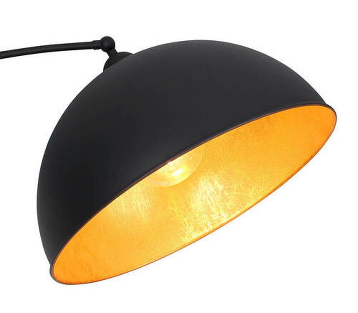 BOGENLEUCHTE - Goldfarben/Schwarz, Design, Metall (115/45/182cm) - Globo