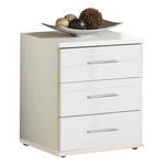 KOMMODE , 46/55/40 cm, 3 Schublade(n)  - Chromfarben/Weiß, Design, Holzwerkstoff/Kunststoff (46/55/40cm) - Xora