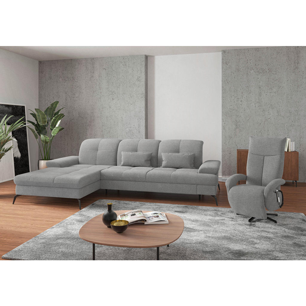 Sit & More ROHOVÁ SEDAČKA, textil, svetlosivá