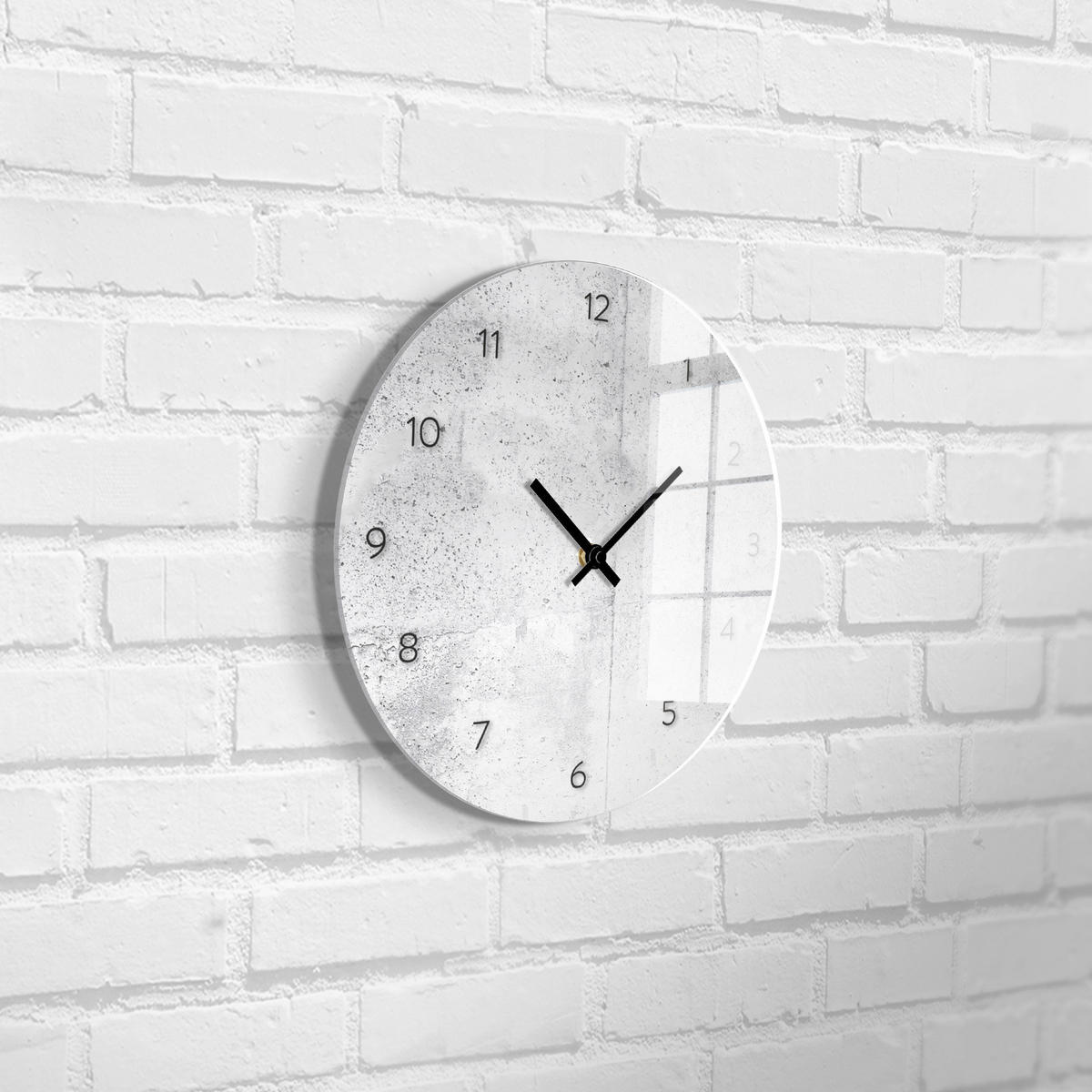 WANDUHR Grau  - Grau, Basics, Glas/Kunststoff (30cm)