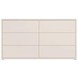 KOMMODE , 155/83/42 cm, 6 Schublade(n)  - Sandfarben/Silberfarben, Trend, Holzwerkstoff/Kunststoff (155/83/42cm) - Carryhome