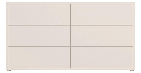 KOMMODE , 155/83/42 cm, 6 Schublade(n)  - Sandfarben/Silberfarben, Trend, Holzwerkstoff/Kunststoff (155/83/42cm) - Carryhome