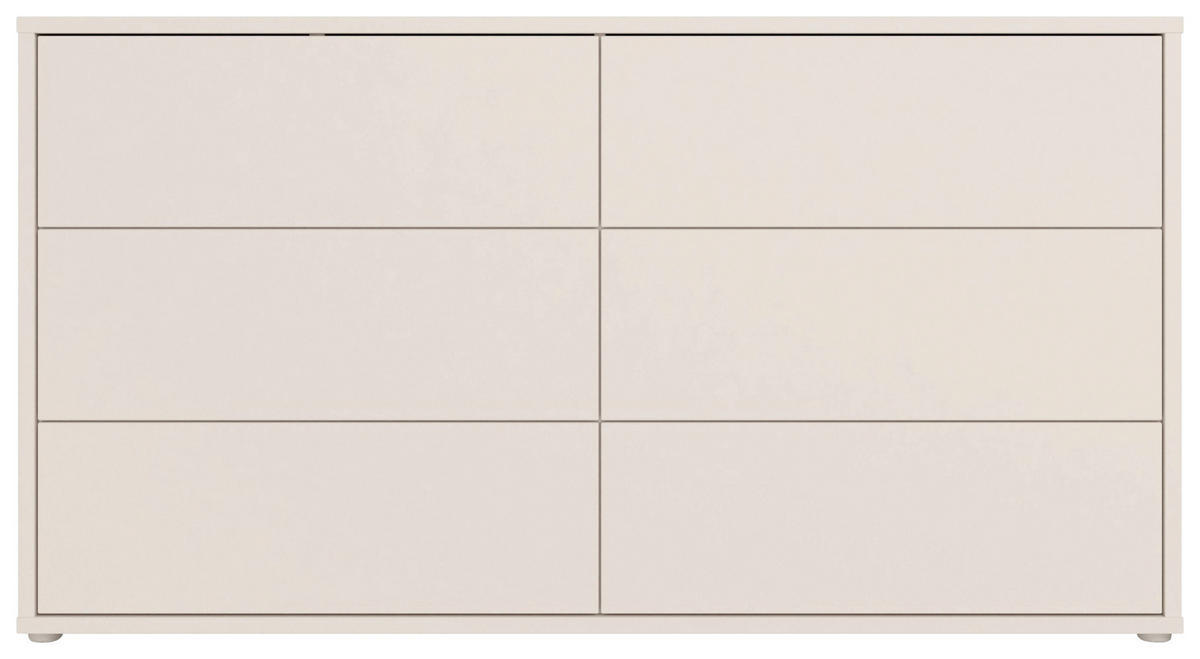 KOMMODE , 155/83/42 cm, 6 Schublade(n)  - Sandfarben/Silberfarben, Trend, Holzwerkstoff/Kunststoff (155/83/42cm) - Carryhome