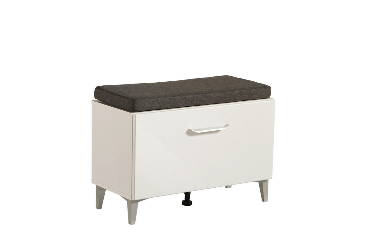 ELŐSZOBAPAD 74,5/53/35 cm  - sötétszürke/magasfényű fehér, Basics, műanyag/faalapú anyag (74,5/53/35cm) - Xora