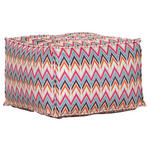 HOCKER in Textil Orange, Pink, Hellblau, Beige  - Pink/Beige, Design, Textil (65/45/65cm) - Landscape