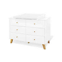 WICKELKOMMODE PINOLINO PAN Naturfarben, Weiß  - Eichefarben/Weiß, Design, Holz/Holzwerkstoff (140/100/78 bzw 56cm) - Pinolino