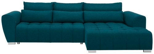 ECKSOFA in Webstoff Petrol  304/218 cm  - Silberfarben/Petrol, MODERN, Kunststoff/Textil (304/218cm) - Carryhome