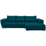 ECKSOFA in Webstoff Petrol  - Silberfarben/Petrol, MODERN, Kunststoff/Textil (304/218cm) - Carryhome