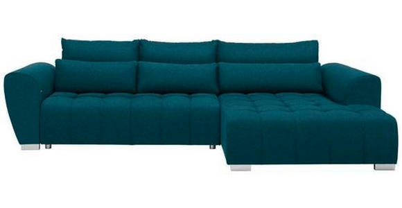 ECKSOFA in Webstoff Petrol  - Silberfarben/Petrol, MODERN, Kunststoff/Textil (304/218cm) - Carryhome