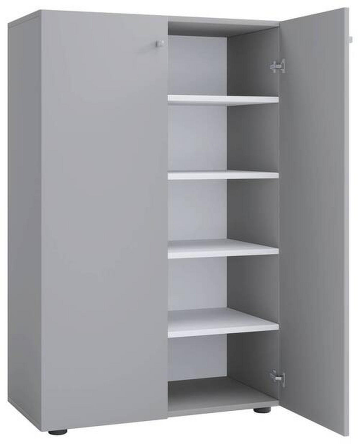 SCHUHSCHRANK Grau  - Schwarz/Grau, KONVENTIONELL, Holzwerkstoff/Kunststoff (70/110/39cm) - MID.YOU