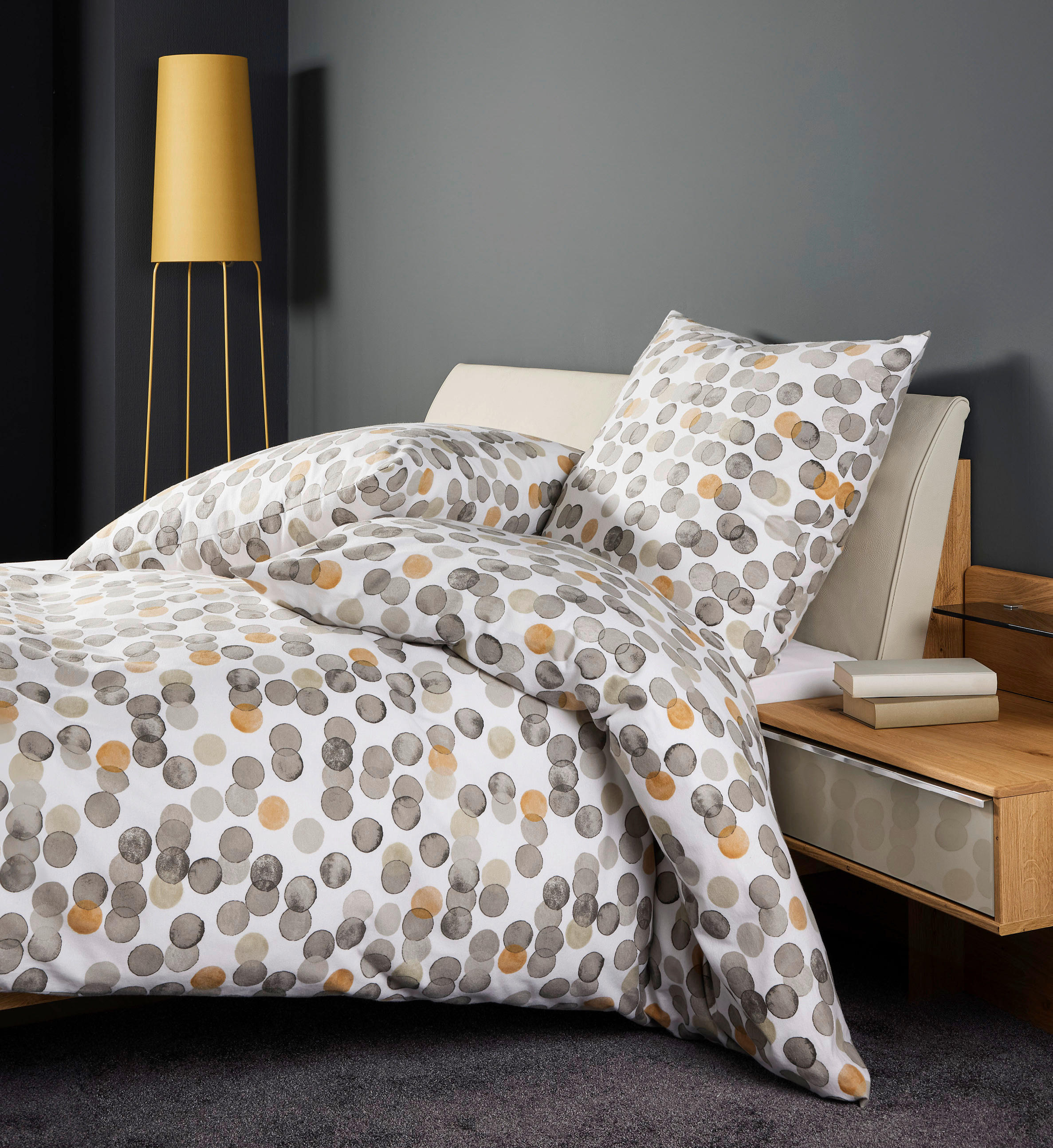BETTWÄSCHE Biber 155/200 cm  - Graubraun, Design, Textil (155/200cm) - Janine