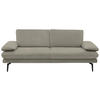 3-SITZER-SOFA Velours Platinfarben  - Platinfarben/Beige, Design, Textil/Metall (222/89/104cm) - Dieter Knoll