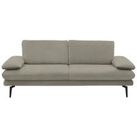 3-SITZER-SOFA Dieter Knoll in Velours Platinfarben  - Platinfarben/Beige, Design, Textil/Metall (222/89/104cm) - Dieter Knoll