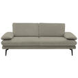 3-SITZER-SOFA Dieter Knoll in Velours Platinfarben  - Platinfarben/Beige, Design, Textil/Metall (222/89/104cm) - Dieter Knoll