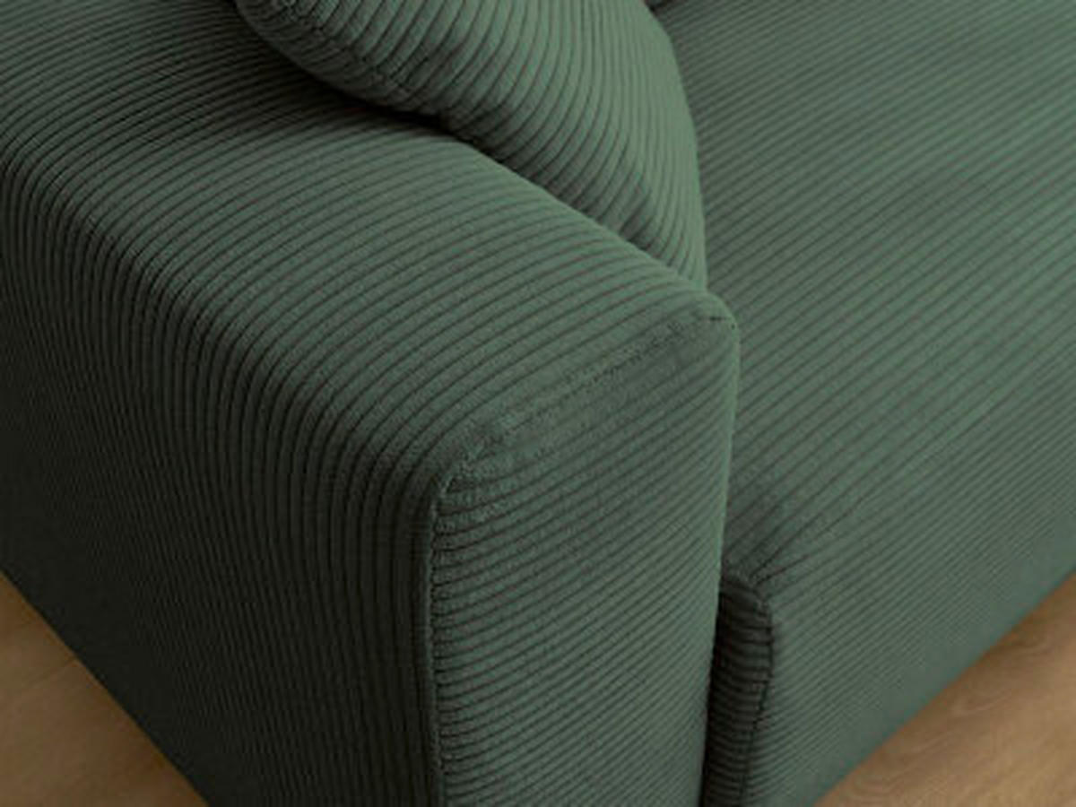 ECKSOFA Ottomane rechts  ATILLA Dunkelgrün Cord  - Dunkelgrün/Schwarz, MODERN, Kunststoff/Textil (244/149cm)