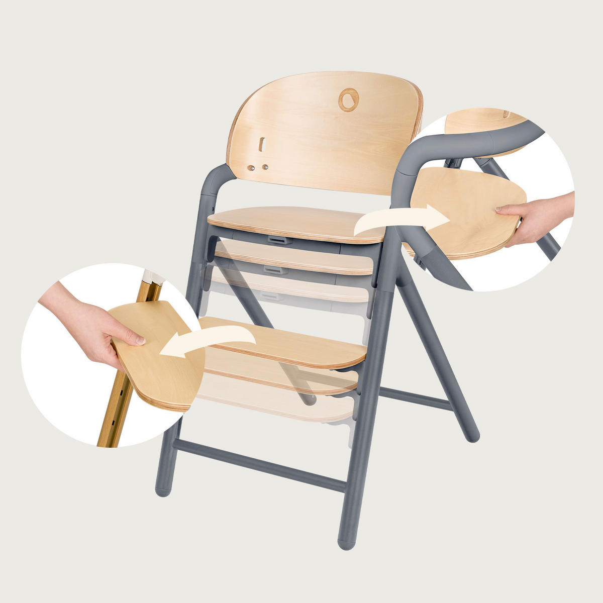 HOCHSTUHL Celia  - Grau, Basics, Holz (49,5/25/63cm) - Lionelo