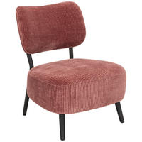 SESSEL in Cord Koralle  - Koralle/Schwarz, Design, Textil/Metall (62/76/65,5cm) - P & B