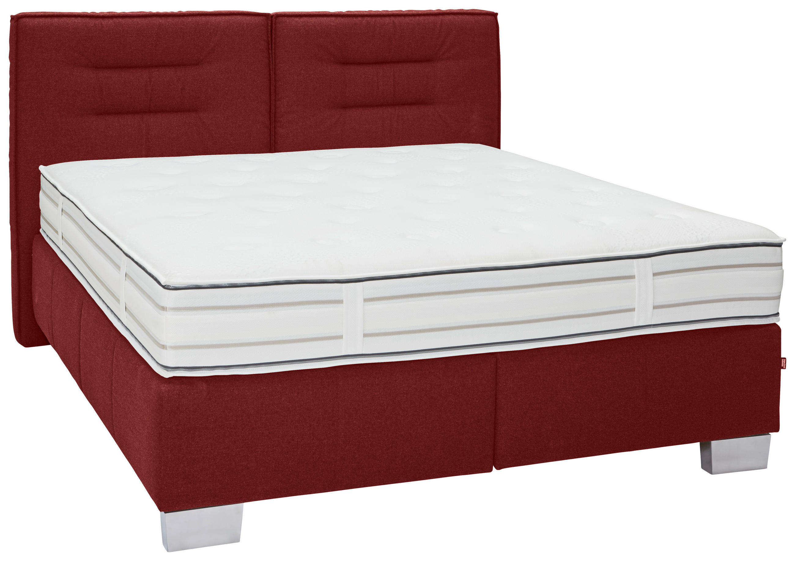 BOXSPRINGBETT 160/200 cm  in Rot  - Chromfarben/Rot, Konventionell, Textil (160/200cm) - Dieter Knoll