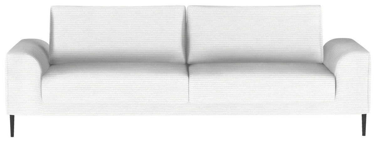 SCHLAFSOFA in Cord Ecru  - Ecru/Schwarz, Design, Textil/Metall (250/89/105cm) - Welnova