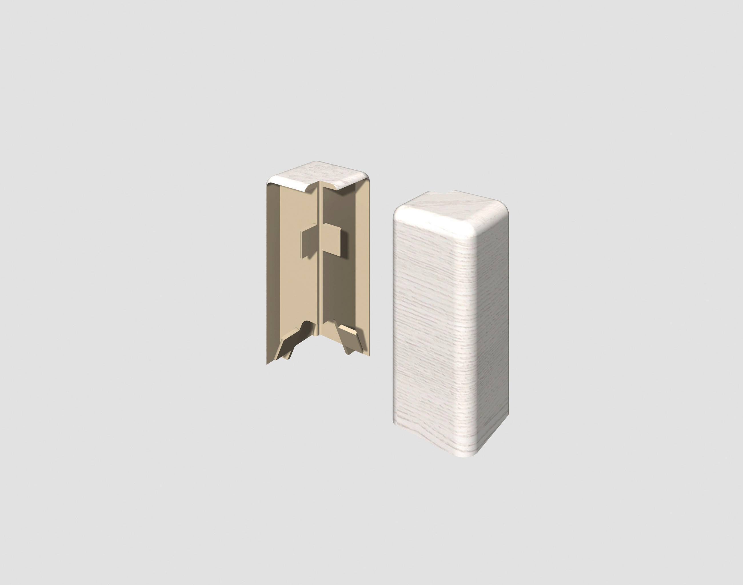 AUßENECKE - Eichefarben/Weiß, KONVENTIONELL, Kunststoff (1.6/0.7/5.9cm) - Egger Holzwerkstoffe