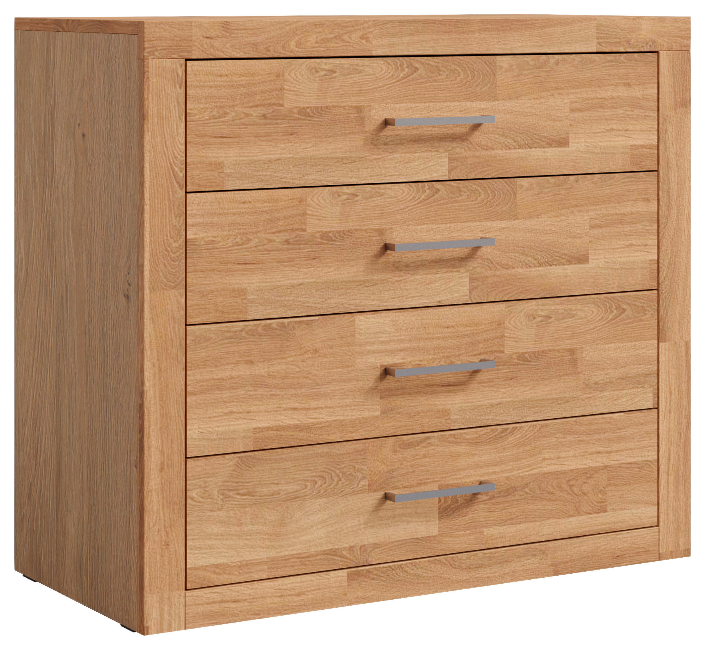 KOMMODE  in 90/80/42 cm  - Eichefarben/Silberfarben, Natur, Holz/Holzwerkstoff (90/80/42cm) - Linea Natura