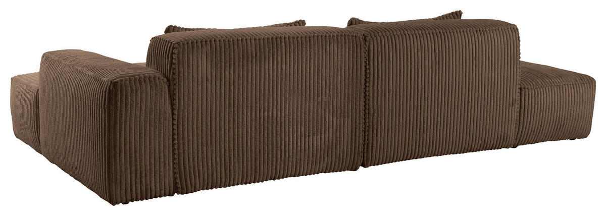 ECKSOFA Cord Braun  - Schwarz/Braun, Konventionell, Holzwerkstoff/Kunststoff (294/165cm) - Livetastic