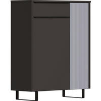 SCHUHSCHRANK  in 84/105/34 cm  - Anthrazit/Schwarz, Design, Glas/Holzwerkstoff (84/105/34cm) - Dieter Knoll