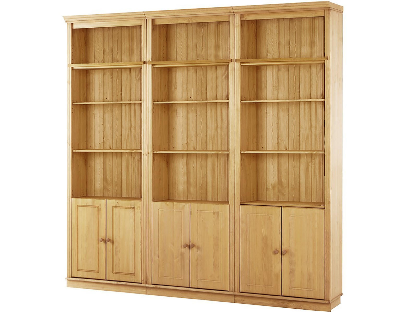 Bücherwand Lillehammer Kiefer massiv Kieferfarben  - Kieferfarben, Design, Holz (223/222/34cm) - MID.YOU