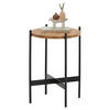 COUCHTISCH Eiche massiv 41/41/54 cm rund Schwarz, Eichefarben  - Eichefarben/Schwarz, Natur, Holz/Metall (41/41/54cm) - SetOne by Musterring