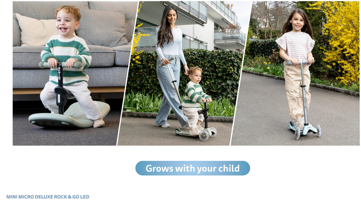 KINDERSCOOTER Mini Rock & Go  - Pastellblau, Trend, Kunststoff/Metall (67/28/45-77cm)