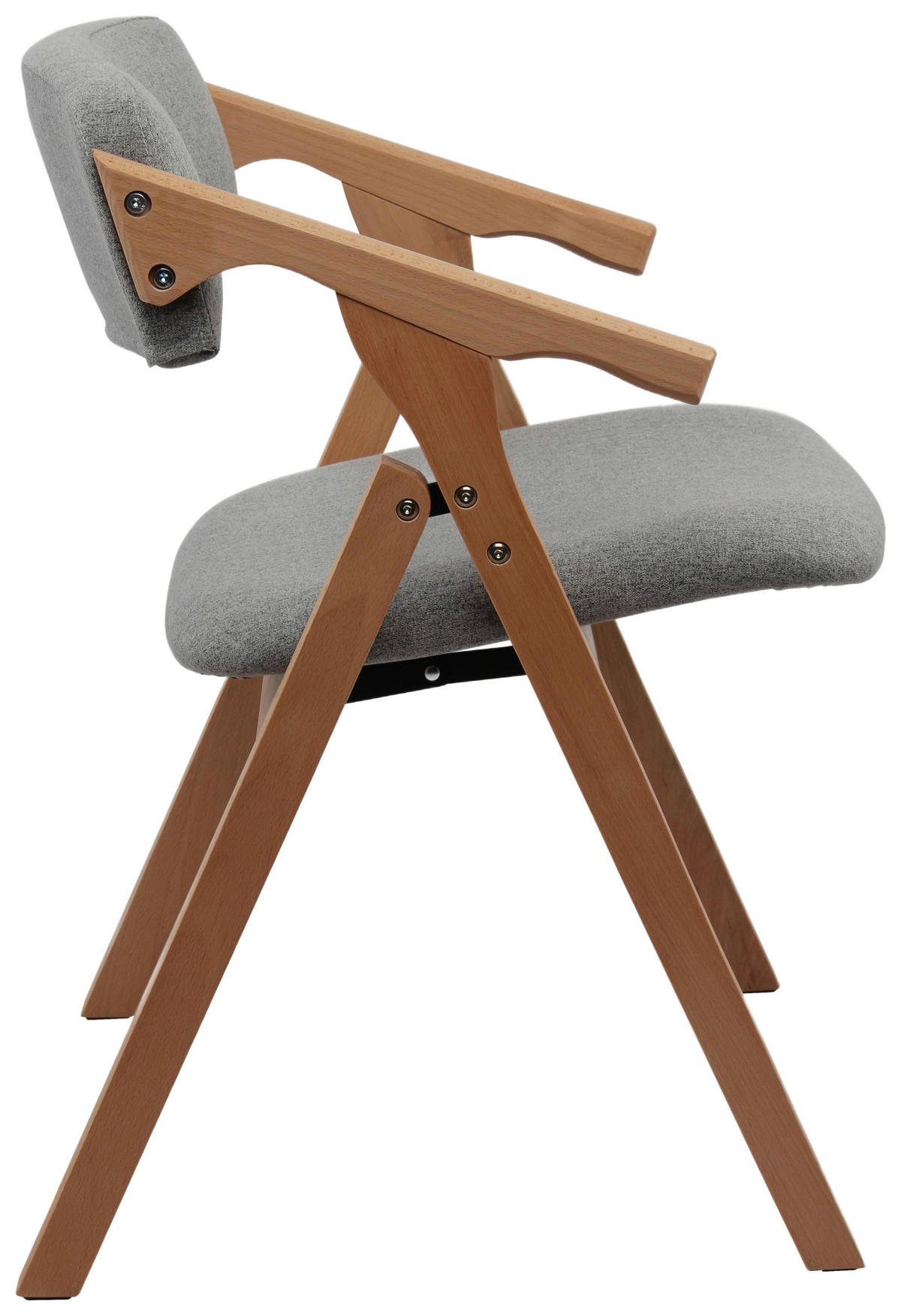 BESUCHERSTUHL  in Webstoff Grau  - Naturfarben/Grau, MODERN, Holz/Textil (53/78/47cm) - MID.YOU