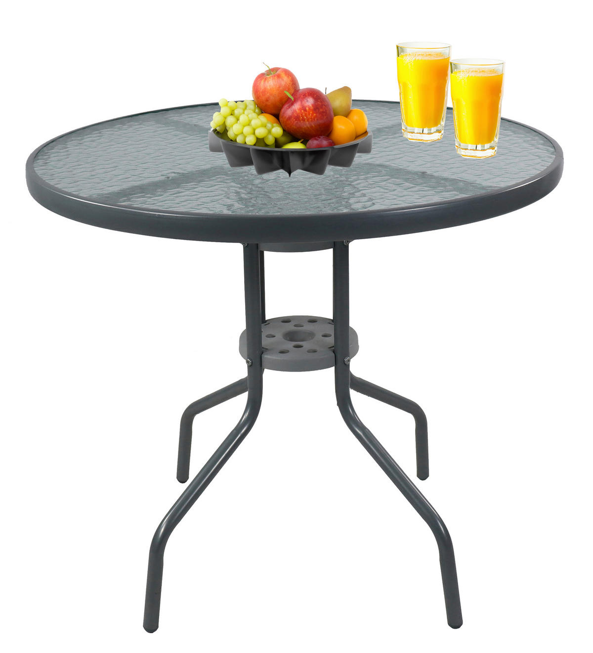 GARTENTISCHGRUPPE   - Schwarz, Modern, Glas/Kunststoff (75/70/75cm) - MID.YOU