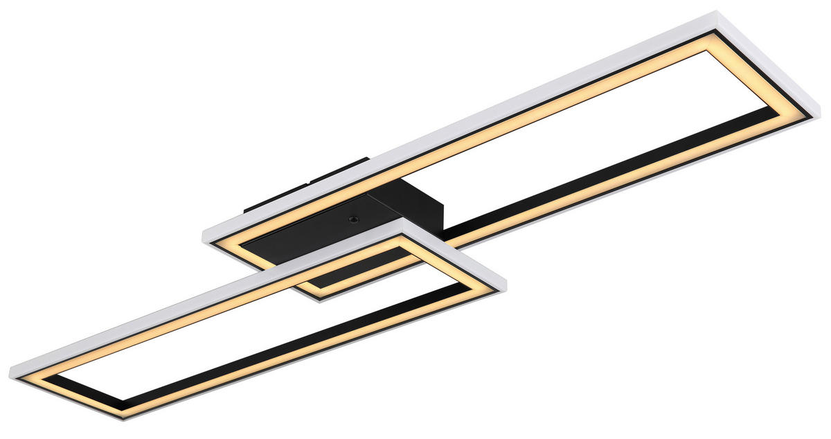 LED-DECKENLEUCHTE 30 W    94,5/24/5,5 cm  - Opal/Schwarz, Design, Kunststoff/Metall (94,5/24/5,5cm) - Globo
